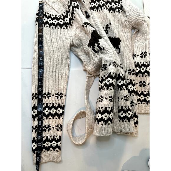 Eddie Bauer Collectibles Deer Cardigan Women’s Large Beige Tie Waist Y2K VTG - Picture 12 of 12